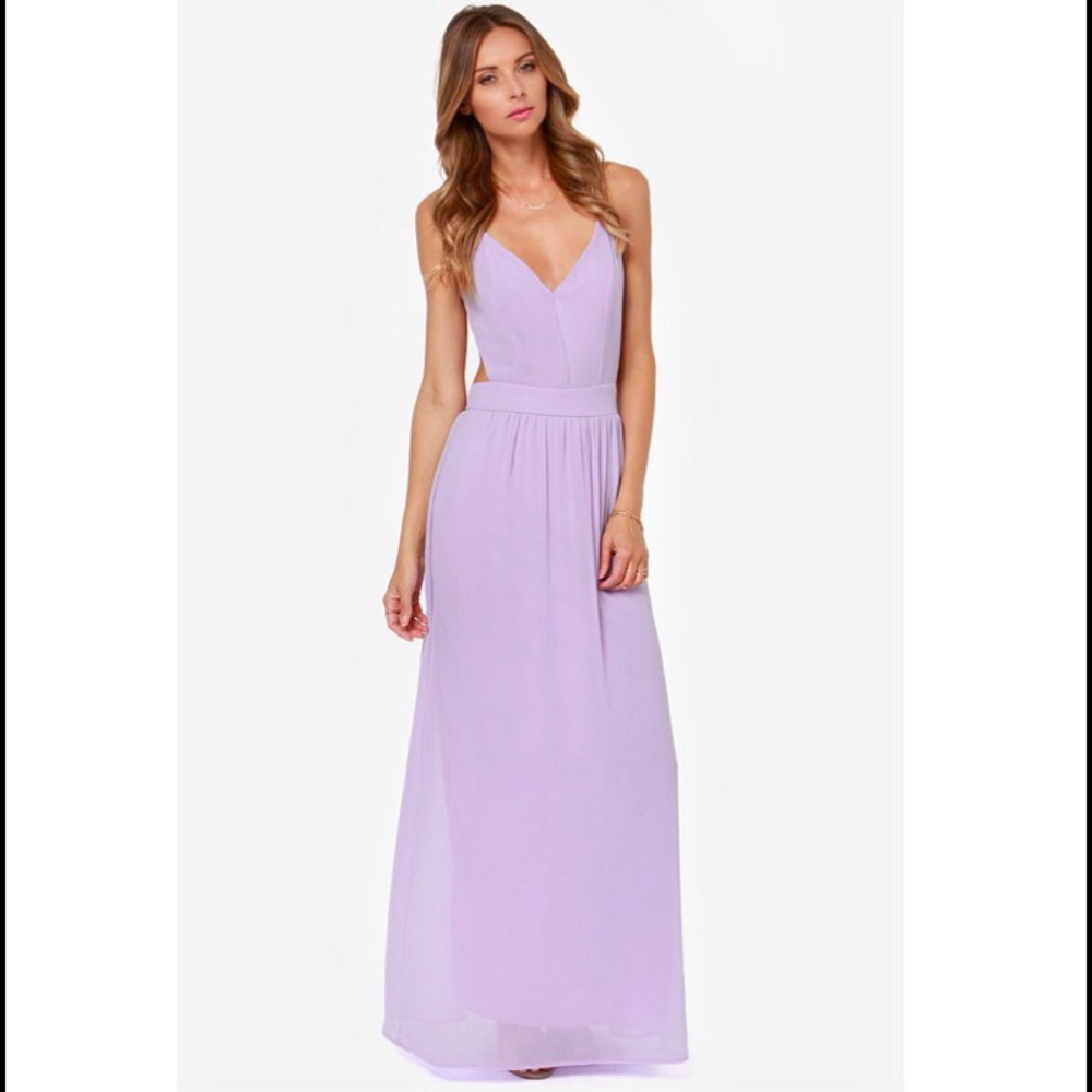 NWOT Lulu’s Backless Lavender Maxi Dress